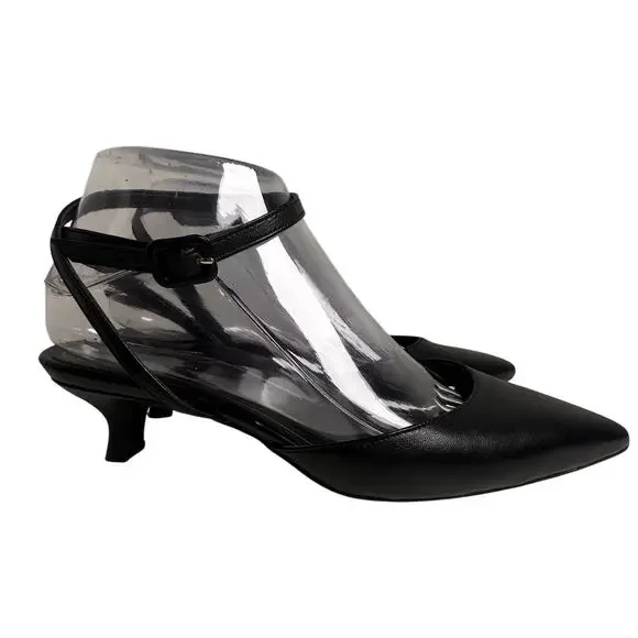 Vionic Womens Jacynda Black Kitten Heels Shoes Sz 8 Ankle Strap Pointed Toe EUC - Picture 16 of 16